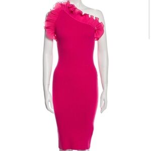 Elegant Pink One-Shoulder Dress